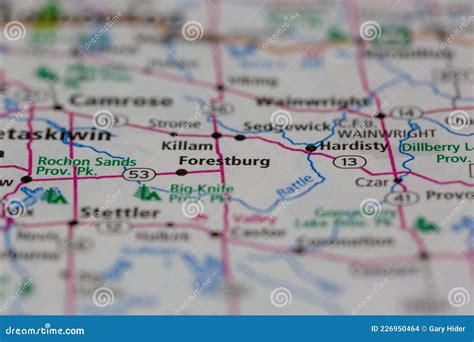 08-09-2021 Portsmouth, Hampshire, UK, Forestburg Alberta Canada Shown ...