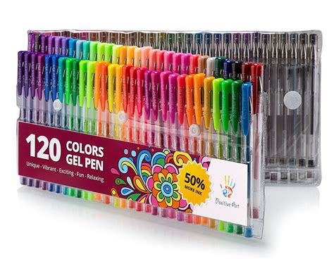 Gel Pen Set, 120-Unique Colors for Adult Coloring, Drawing ...