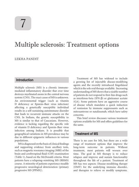 (PDF) Multiple sclerosis: Treatment options