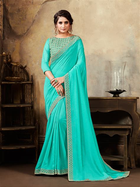 Buy Embroidered Silk Saree : 141027 - Party Wear Sarees