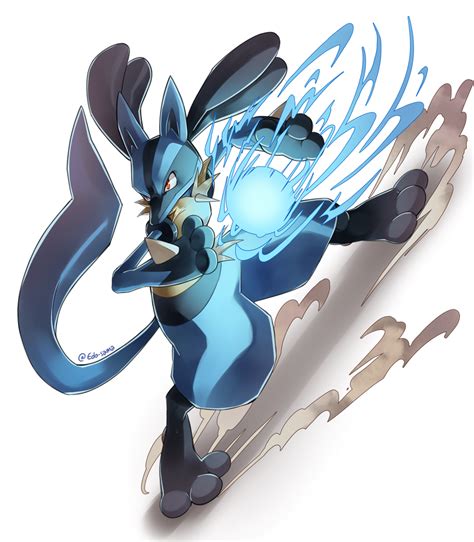 Lucario used Aura Sphere! by Edo--sama on DeviantArt