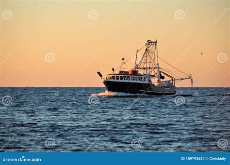 Fishing Trawler on the Ocean Editorial Stock Image - Image of method ...