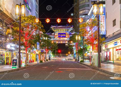 People in Chinatown District of Yokohama at Night, Japan Editorial ...