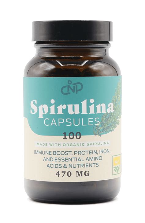 Buy Organic Spirulina Capsules - 470mg Capsules 100 Pills, Non GMO ...