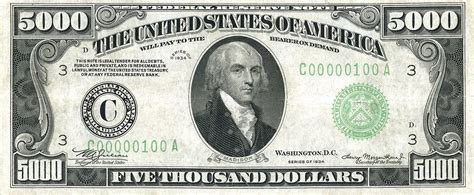 $5,000 bill | Thousand dollar bill, 5000 dollar bill, Dollar money