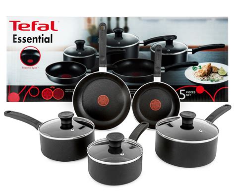 Tefal Essential Non-Stick 5-Piece Cookware Set 3168430124110 | eBay