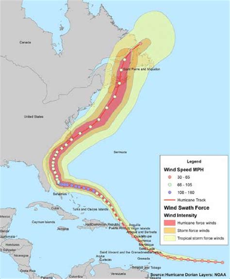 PATH OF HURRICANE DORIAN ACROSS THE ATLANTIC | Download Scientific Diagram