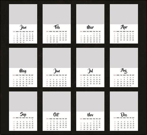 5X7 Calendar Template Free | Free calendar template, Blank calendar ...