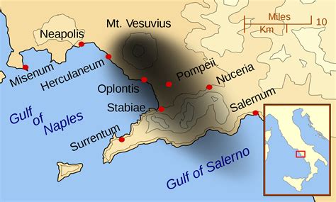 Map of the Bay of Naples, 79 CE (Illustration) - World History Encyclopedia