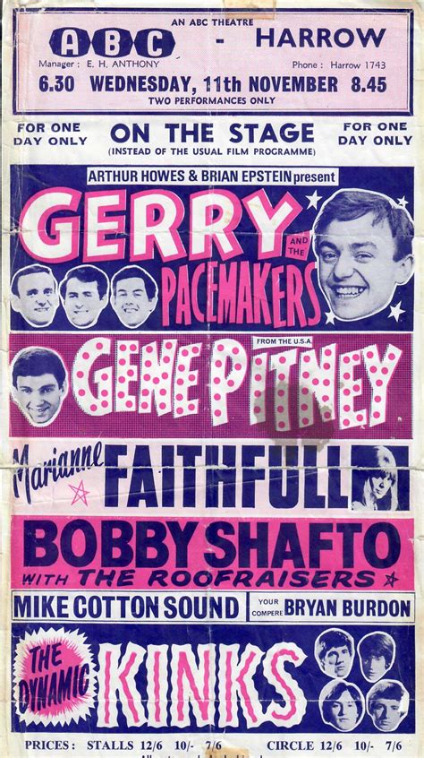 Gerry & The Pacemakers - 1950s and 1960s - Music Stars - Memorabilia UK