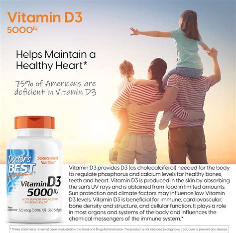 Doctor’s Best Vitamin D3, 125 mcg (5,000 IU), 180 Softgels – Vitamin Galaxy