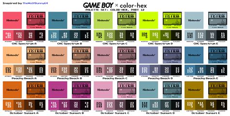 Game Boy Palette Set - Color-HEX, Part 12 by SimpleFan2020 on DeviantArt