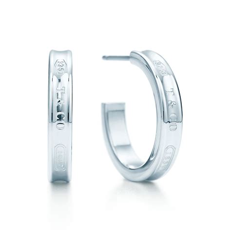 Tiffany 1837® hoop earrings in sterling silver, small. | Tiffany & Co.