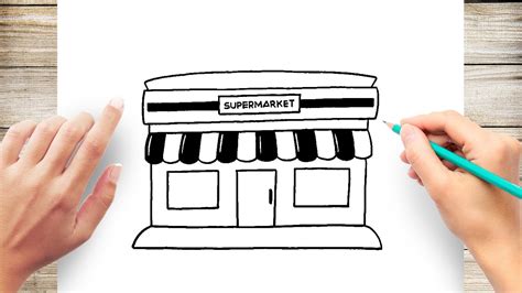 How to Draw Supermarket - YouTube