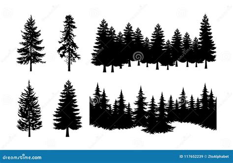 Pine Tree Silhouette Drawing