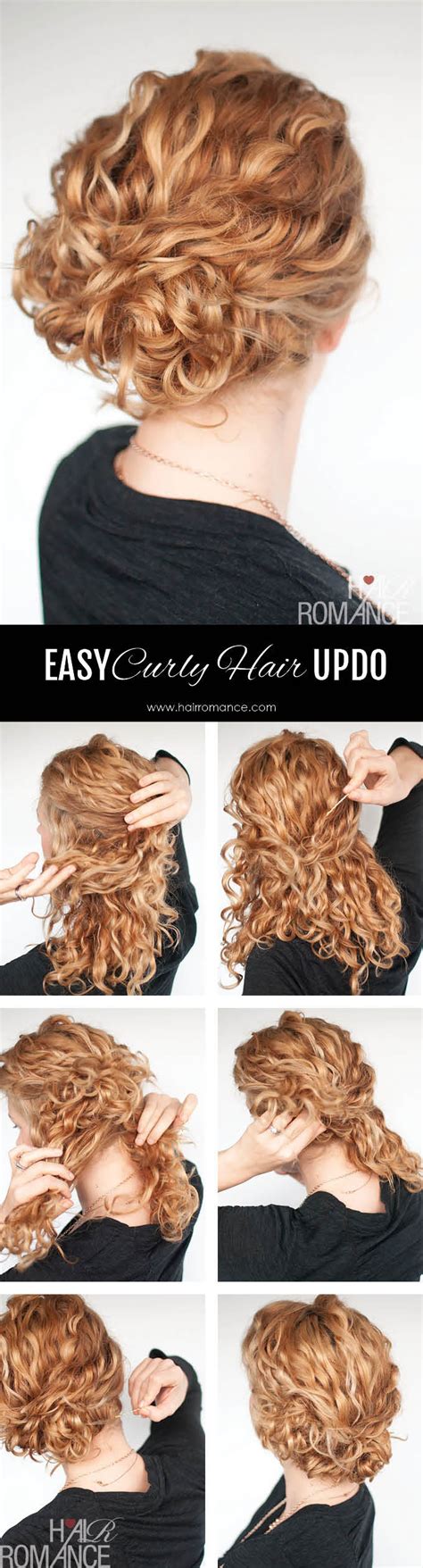 Super easy updo hairstyle tutorial for curly hair - Hair Romance