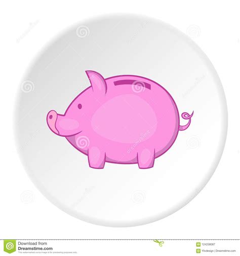 Piggy icon, cartoon style stock illustration. Illustration of icon ...