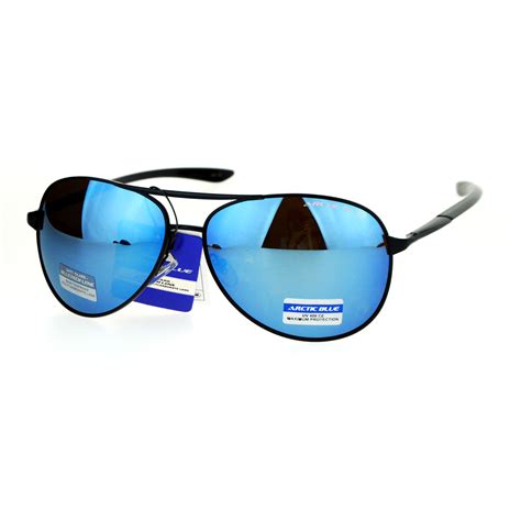 SA106 Mens Arctic Blue Mirror Lens Sport Metal Aviator Sunglasses | eBay