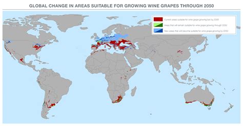 Climate Change Wine Industry 2050 Map Global Warming