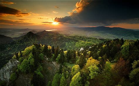 HD wallpaper: nature, landscape, mountains, sea, clouds, grass, coast ...