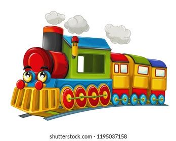 Cartoon Funny Happy Looking Steam Train Stock Vector (Royalty Free ...