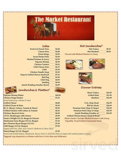 The Amish Market menu in Boardman, Ohio, USA