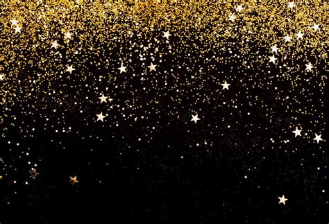 Black Gold Shiny Stars Glitter Party Backdrop for Picture ...