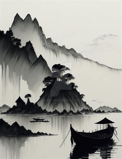 Chinese ink Landscape by VirtualIArtist on DeviantArt