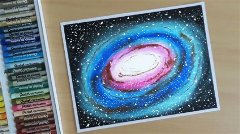 Milky Way Galaxy Drawing with Oil Pastels for Beginners - YouTube