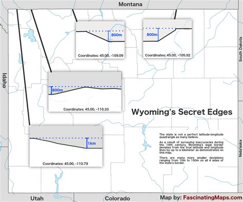 Wyoming's border deviations [OC] : r/MapPorn