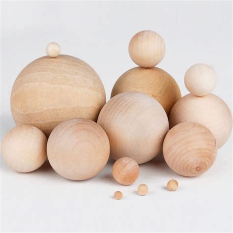 30mm to 60mm Diameter Natural Wooden Craft Wood Balls Sphere Round ...