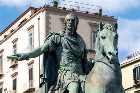 Piazza Del Plebiscito, Monument To Charles III in Naples, Italy Stock ...