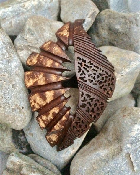 Hand carved Coconut Shell Pendant Necklace | Etsy