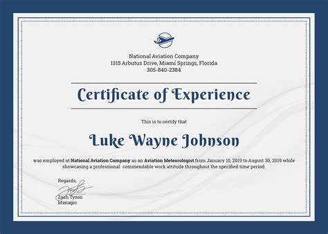 Company-Experience-Certificate-Template | Certificate Of