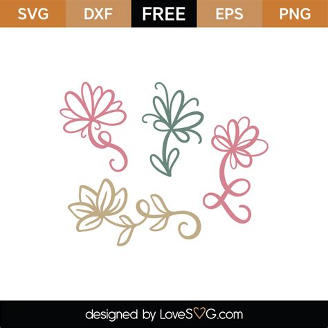 Free Flowers SVG Cut File - Lovesvg.com