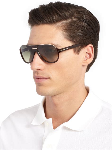 Tom ford Dmitry Aviator Sunglasses in Brown for Men | Lyst