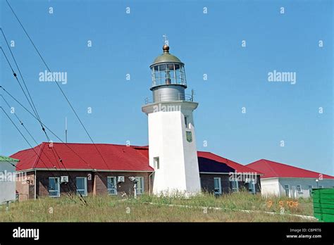 Lighthouse on Snake Island (Zmiinyi Island), Black Sea, Odessa, Ukraine ...