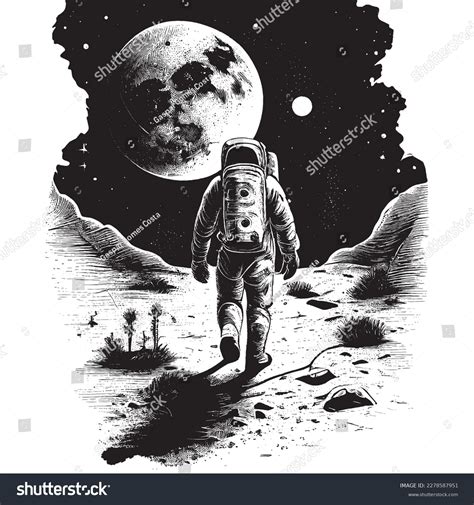 Astronaut Space Background Drawing