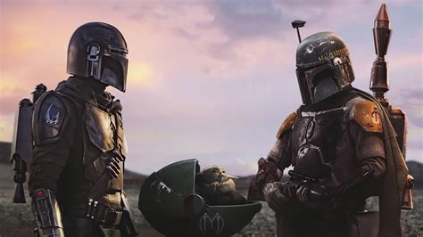 4K Ultra HD Wallpaper: The Mandalorian, Boba Fett, and Baby Yoda by ...