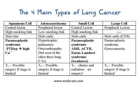 Types Of Lung Cancer Tumors