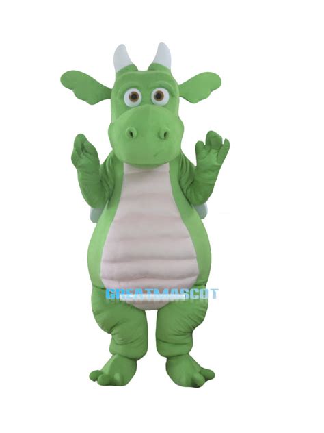 Green Adult Dragon Mascot Costume