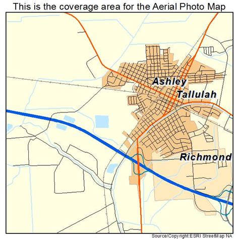 Aerial Photography Map of Tallulah, LA Louisiana