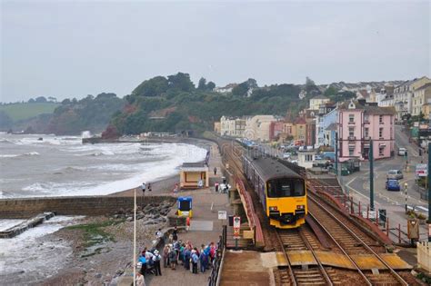 Dawlish Devon England With Beach Railway Track And Sea Stock Photo ...