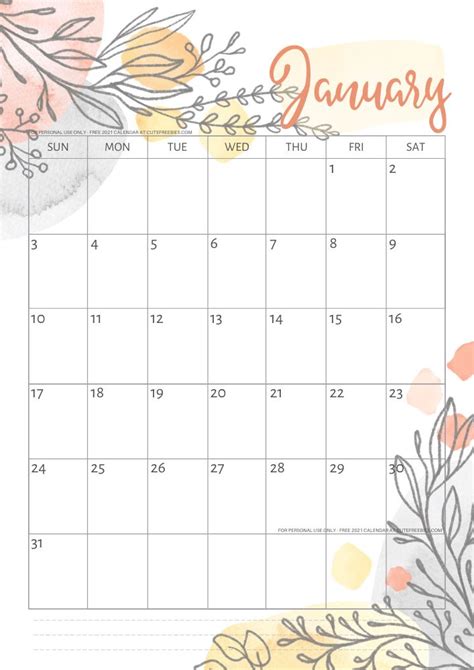 Pretty 2024 Calendar Free Printable Template