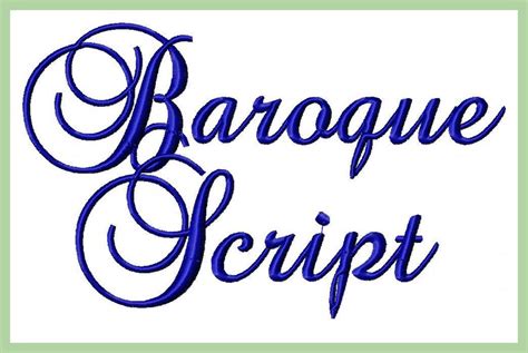 Baroque Script Font - comes in 1,2,3 inch Sizes Upper and lower Case s ...