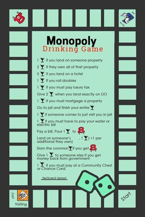 How to Play the Monopoly Drinking Game Rules | Beeropoly | Fun drinking ...