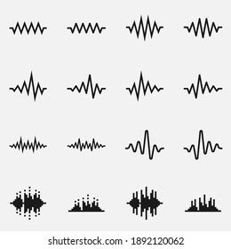 Set Sound Waves Black White Vector Stock Vector (Royalty Free ...