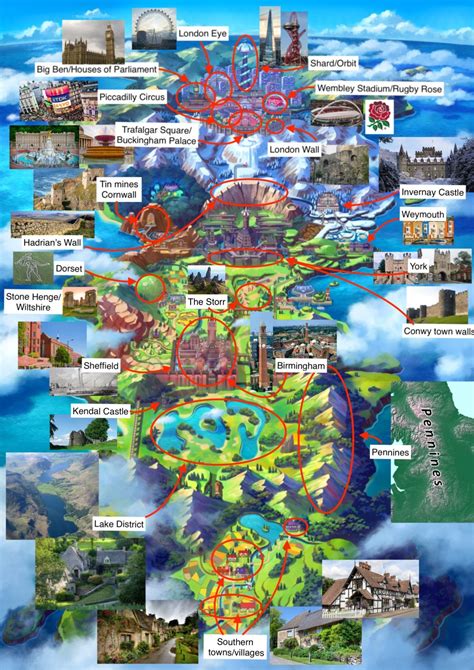 Galar Map with Irl Locations (from /vp/) : pokemon