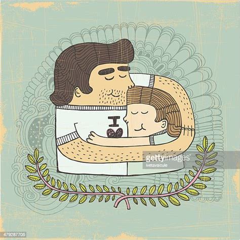 Father Son Hugging Drawing High Res Illustrations - Getty Images