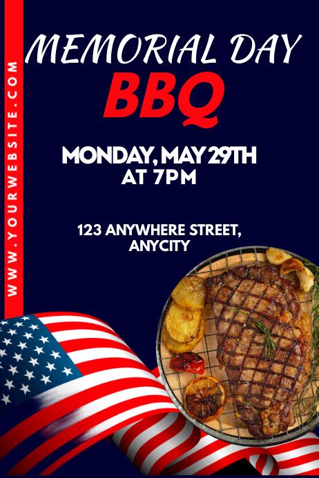 Memorial Day Cookout Invitation Poster Template | PosterMyWall